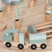 Table d'activités carrée en bois Montessori moderne pour tout-petits - Centre de jeu multisensoriel Blocs Trains Non toxique Durable
