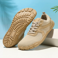 Scarpe Barefoot da Uomo Grigie con Punta Larga, Traspiranti, Antiscivolo, Sneakers Casual, Produzione OEM, Pronte per la Spedizione