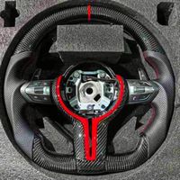 Volant sport en cuir et fibre de carbone, rouge, durable, à vibration thermique, Plug & Play, pour modèles