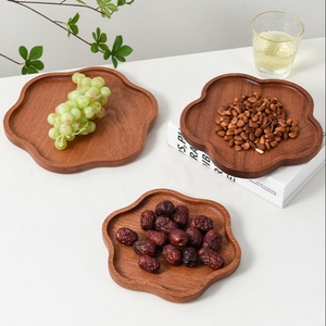 Phim Hoạt Hình Phong Cách Rắn Gỗ Bữa Ăn Tối Tấm Cổ Điển Nhật Bản Hộ Gia Đình Bé Bộ Đồ Ăn Đánh Bóng Khay Nhỏ Cho Trẻ Em Của Thực Phẩm - Product Image 1