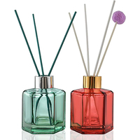 Vente en gros bouteille hexagonale diffuseur de 50ml en verre bouteille d'aromathérapie 120ml bouchon à visser bouteille de désodorisant de remplissage