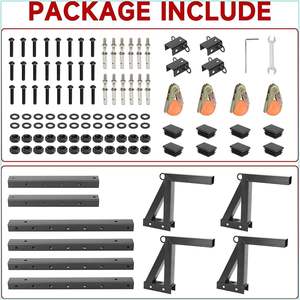 Support réglable d'échelle de <span class=keywords><strong>remorque</strong></span> en acier robuste avec 4 sangles à cliquet adaptées aux remorques ouvertes et fermées - Product Image 6