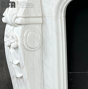 เตาผิงหินอ่อนธรรมชาติหินแกะสลักมือสำหรับใช้ในบ้านห้องนั่งเล่นโรงแรมอพาร์ทเมนท์อิสระ - Product Image 5