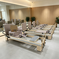 Machine de Pilates Reformer en Bois de Qualité Professionnelle pour Studio Commercial, Équipement d'Exercice avec Rail Intégral