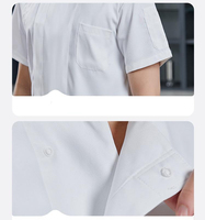 Nouvelle veste de chef unie à manches courtes ou longues, idéale pour la restauration, la boulangerie et le traiteur
