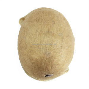 Toupee <span class=keywords><strong>para</strong></span> <span class=keywords><strong>Hombre</strong></span> <span class=keywords><strong>Rubio</strong></span> <span class=keywords><strong>Platino</strong></span> 613 con Encaje Francés, Línea de Cabello Invisible Estilo Freestyle, Cabello Indio, Sistema de Reemplazo Capilar <span class=keywords><strong>para</strong></span> Hombres - Product Image 5