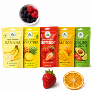 Sachet Doypack Personnalisé pour Fruits Lyophilisés avec Trou de Suspension, Fermeture Zip Refermable, en Feuille Alimentaire, pour Snacks, Vente en Gros - Product Image 1