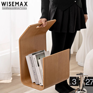 WISEMAX Designer <span class=keywords><strong>di</strong></span> mobili moderni in <span class=keywords><strong>legno</strong></span> compensato divano lato tavolino portariviste tavolo da tè <span class=keywords><strong>con</strong></span> log titolare per soggiorno - Product Image 5