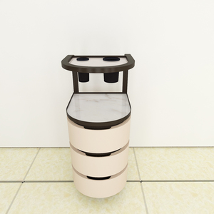 Nuevo Carrito de Belleza Moderno y Lujoso de Piel Sintética para Salón, con 4 Ruedas y Rotación de 360 Grados - Product Image 2