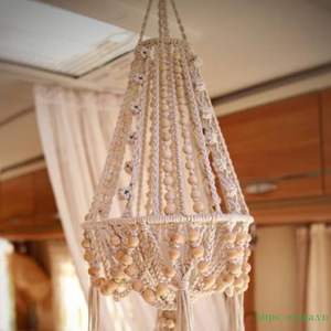 Oferta Especial: Lámpara Colgante de Techo Estilo Rústico Antiguo, Tejida con Cuentas, 100% Algodón, Peso Medio, Vietnam - Product Image 6