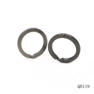 Neues Design 24mm Gun Metal Logo benutzer definierte Eisen Split Ring Schlüssel bund Ring Zubehör