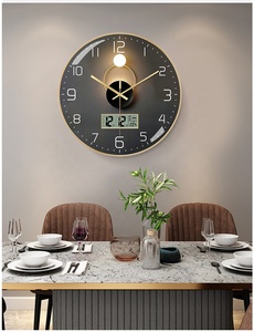 Thời trang sang trọng nhựa Vòng lịch đồng hồ 12 inch LED đồng hồ treo tường với kỹ thuật số tháng dateday và nhiệt độ phòng - Product Image 6