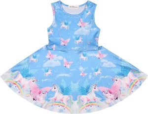 <span class=keywords><strong>Vestido</strong></span> Estampado LaBeca para Niñas, Sin Mangas, para Bebés, Niñas Pequeñas y Grandes, Diseño de Unicornio y Sirena, Casual - Product Image 3