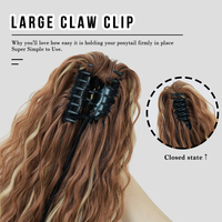 Perruque ondulée moderne pour femme de 34 pouces avec queue de cheval bouclée orange blond et noir, cheveux synthétiques ajustables et pinces à cheveux noires