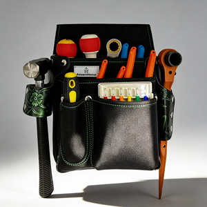 Bolsa <span class=keywords><strong>de</strong></span> Herramientas <span class=keywords><strong>de</strong></span> Lona Resistente, Bolsa <span class=keywords><strong>de</strong></span> Herramientas para Cintura con Correa Ajustable y Clip para Cinturón, Bolsa Utilitaria <span class=keywords><strong>de</strong></span> 5-9 Bolsillos para <span class=keywords><strong>Electricista</strong></span> - Product Image 3