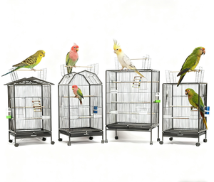 Cages à oiseaux en fer coulissant horizontal grandes cages à oiseaux pliables expédition facile pour perroquet <span class=keywords><strong>Cage</strong></span> confortable en fil d'acier inoxydable - Product Image 1