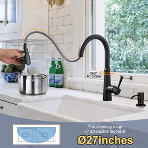 <span class=keywords><strong>Grifo</strong></span> de <span class=keywords><strong>Cocina</strong></span> Moderno Estilo Farmhouse con Dispensador de Jabón, Monomando, 3 Modos de Salida de Agua, Acero Inoxidable SUS304 - Product Image 3