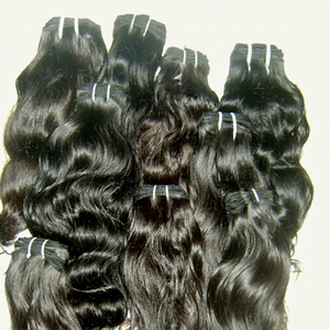 Extensions de cheveux humains Remy vierges ondulés de qualité supérieure, sans perte, sans nœuds, tissage double trame à la machine, prêts pour la permanente - Product Image 1
