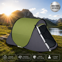 Tente de camping pop-up 1-2 personnes, 1 chambre, 2 portes, abri solaire Oxford pliable, tente de plage instantanée, portable, pour voyage, avec tapis de sol
