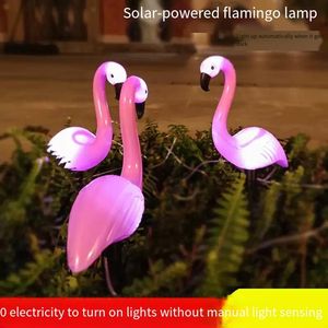 Solar LED PVC waterdichte roze flamingo-staaklampen voor buiten, tuin, gazon, decoratie, patio, vijver, grond, achtertuin - Product Image 3