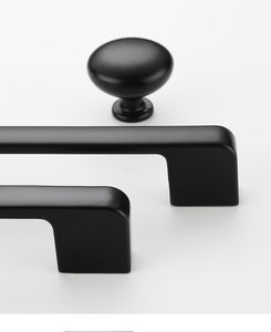 <b>Black</b> Aluminum Cabinet Handles and <b>Knob</b> Matte Furniture Pulls Square Trim for Kitchen Wardrobe Drawer - Product Image 4