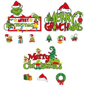 Nuevo letrero navideño transfronterizo de Feliz Navidad, adornos navideños, colgante de madera del Grinch, adorno de letras excentricas - Product Image 5
