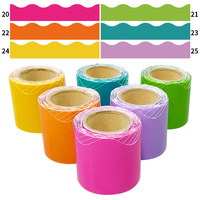 Garniture de bordure festonnée colorée Bulk Bulletin Border Decor Classroom Borders pour Blackboard Chalkboard School