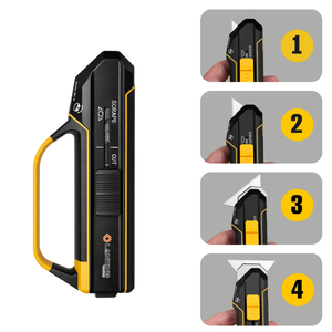 Cuchillo Multiusos 3 en 1 de Aluminio Resistente 521021, Cuchillas de Acero al Carbono SK5, Raspador de Cambio Rápido, Abrelatas para Cortar Cajas y Trabajos de Bricolaje - Product Image 2