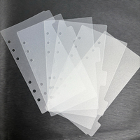 Le plus populaire en plastique givré durable à 6 trous rechargeable A5 A6 A7 Marque-page à onglets personnalisé Pages d'index mensuel mat Diviseur de planificateur