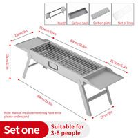 Gril à charbon de bois extérieur en acier inoxydable Portable support de Barbecue épaissi petit poêle à brochette pliant une seconde pour le Camping