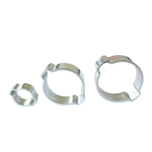 Stainless Steel Durable <b>Fastener</b> 2-Ear Hose Clamp for Pipe Use Metric 3-46mm Size Zinc Finish OEM - Product Image 1