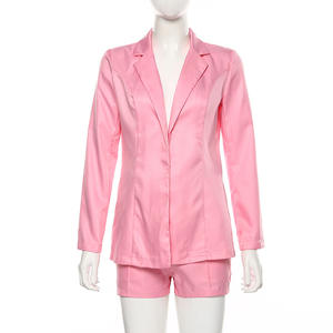 New Slim Slimming manica lunga giacca borsa Hip gonna vestito abbigliamento <span class=keywords><strong>donna</strong></span> top e <span class=keywords><strong>pantaloncini</strong></span> a vita alta 2 pezzi Set Skinny Summer - Product Image 4