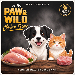 Etiquetas rectangulares de papel recubierto para alimentos para mascotas Paw & Wild, para bolsas, tarros y cajas de recetas de pollo crudo para perros y gatos - Product Image 2