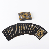 Cartes à jouer personnalisées avec logo en feuille d'or, cartes de poker