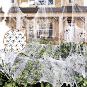 <span class=keywords><strong>Telaraña</strong></span> elástica con arañas para decoración <span class=keywords><strong>de</strong></span> Halloween, adornos para fiesta <span class=keywords><strong>de</strong></span> Halloween - Product Image 6