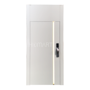 <span class=keywords><strong>Porte</strong></span> d'entrée principale de villa moderne en aluminium à charnières, design <span class=keywords><strong>plat</strong></span> blanc luxueux avec trou en verre et serrure numérique - Product Image 6