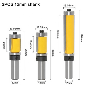 1/2inch và 12mm Vòng chân cắt tỉa và rãnh thẳng <span class=keywords><strong>Router</strong></span> bit lên và xuống đôi mang 2 fluents công cụ chế biến gỗ - Product Image 2