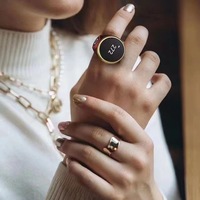 IQIBLA Bague Intelligente Musulmane avec Réveil, Affichage Numérique Android OS, Écran Tactile en Plastique, Étanche IP65, Autonomie de 3 Mois