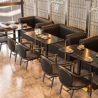 Chaises de restaurant modernes de luxe et table en marbre, ensemble de meubles pour café, bar et salon commercial