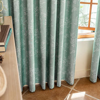 Rideaux à œillets occultants à motif floral vert menthe pastoral pour chambre et salon