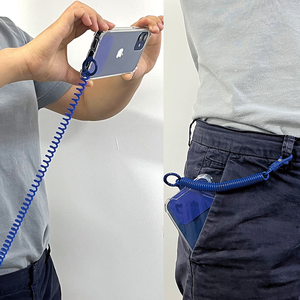 スプリングコイル付き盗難防止携帯電話チップキーホルダー金属クリップと接続パッチ付き紛失防止スプリングロープ携帯電話ストラップ - Product Image 3