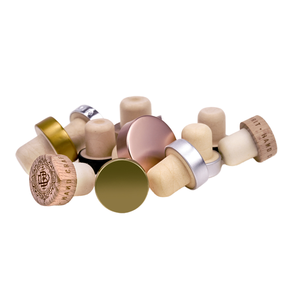 Petits bouchons de bouteilles de vin en forme de T personnalisés <span class=keywords><strong>bouchon</strong></span> en liège aluminium-plastique pour bocaux en verre de vin, de spiritueux et de liqueur - Product Image 1