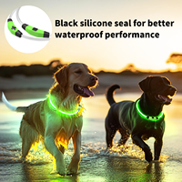 Collier LED pour chien Collier lumineux 7 couleurs USB rechargeable étanche TPU Glowing Night Safety Dogs Collars