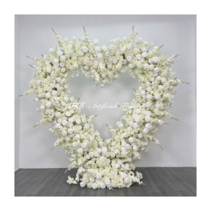 โรงงานดอกไม้ประดิษฐ์ DKB รุ่นใหม่ โครงหัวใจกุหลาบสีขาว พร้อมดอกไม้สําหรับตกแต่งงานแต่งงาน - Product Image 1