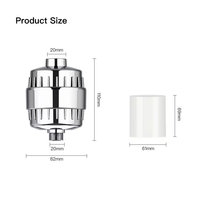 HIDLY Filtre de Douche à Charbon Actif 25 Couches, Ensemble de Douche en Plastique, Purificateur d'Eau pour Robinet, Usage Domestique, Garantie 1 An - Meilleures Ventes