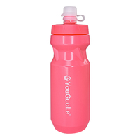 Logo personnalisé bouteille d'eau de cyclisme 600ml réutilisable sans BPA PP de qualité alimentaire sport bouteille d'eau de vélo à presser pour le voyage