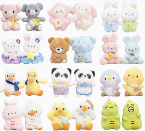 Venta al por mayor Venta caliente varios promocionales lindo exquisito algodón Animal felpa llavero barato mochila colgante llavero Unisex QF - Product Image 5