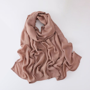モーダルロングショール女性用カスタム175*75夏無地ヒジャーブスカーフTudung Soildモダルムスリムヒジャーブ - Product Image 6
