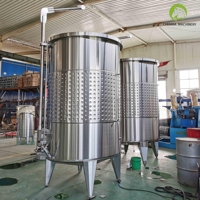 Fermentatietank met variabele capaciteit, roestvrij staal, drijvende deksel, voor rode wijnfermentatie, -rijping en -opslag