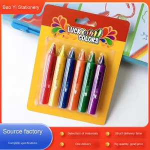 洗える子供用クレヨン小学校バスルーム6色プッシュロッド非染色ハンド吸引カードメーカー - Product Image 2